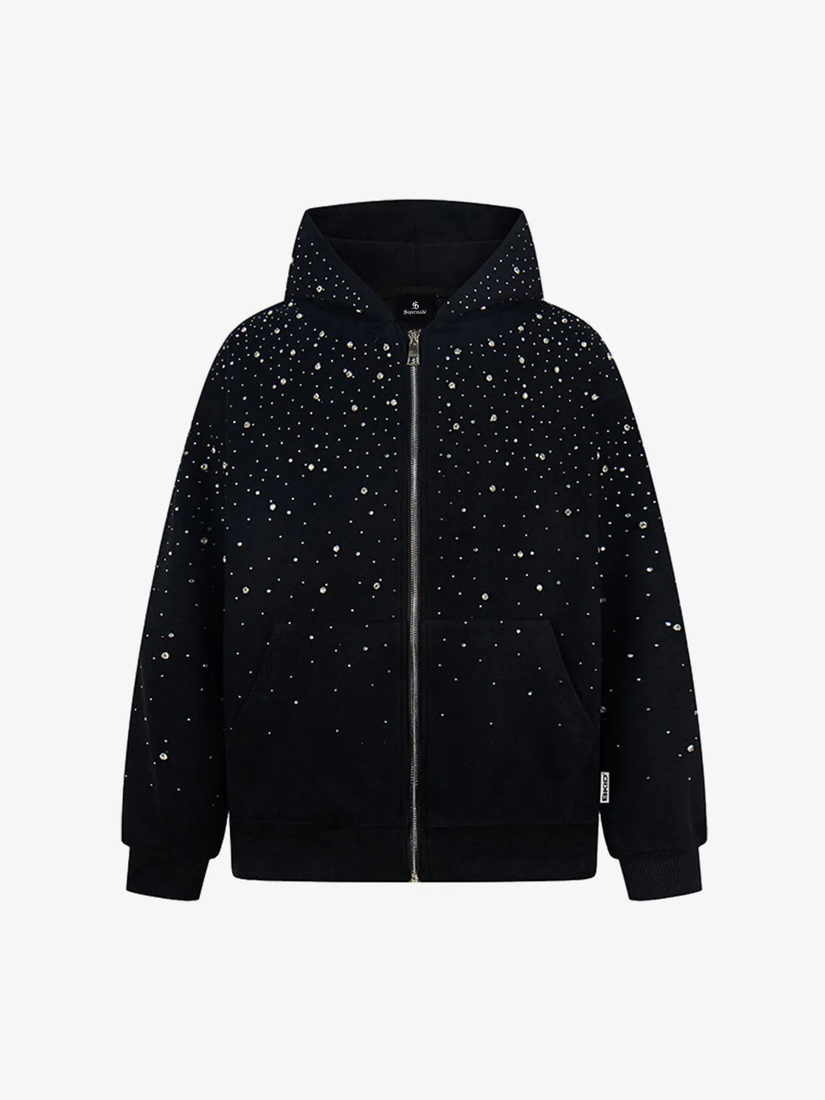 Rhinestone Zip Hoodie sold by Thesupermade