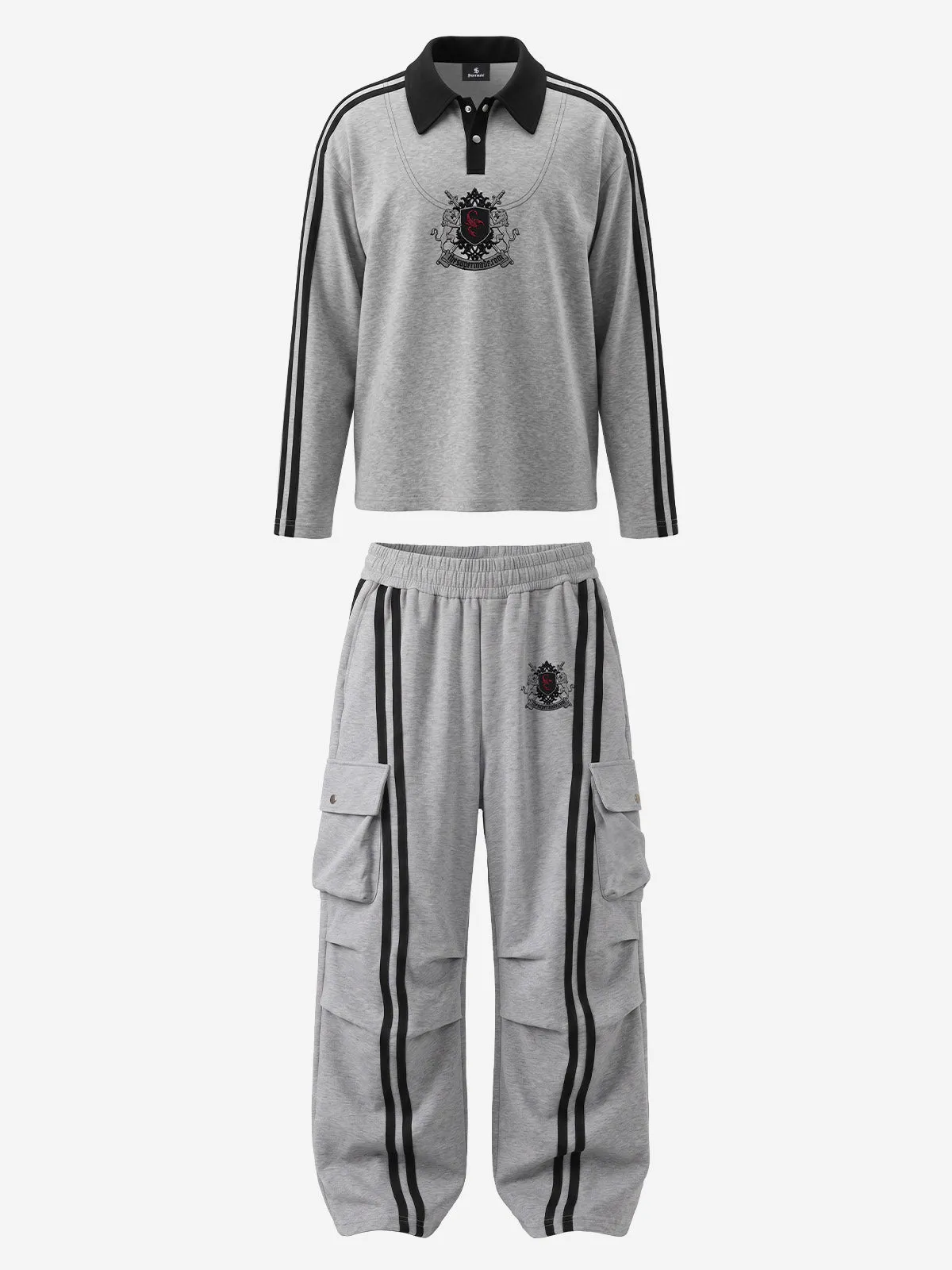 Scorpion Appliqué Color Block Striped Tracksuit sold by Thesupermade product image thumbnail 3