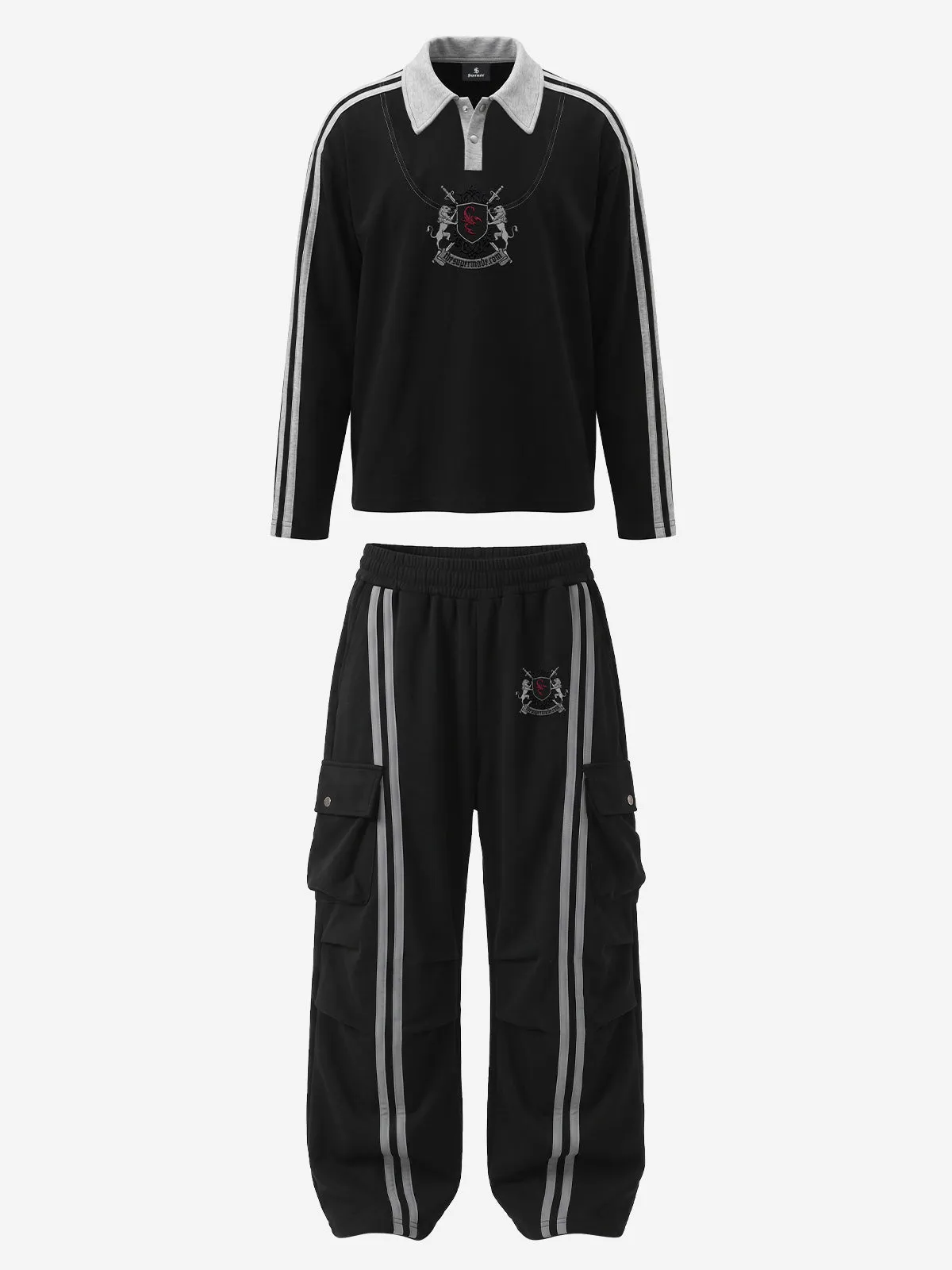 Scorpion Appliqué Color Block Striped Tracksuit sold by Thesupermade