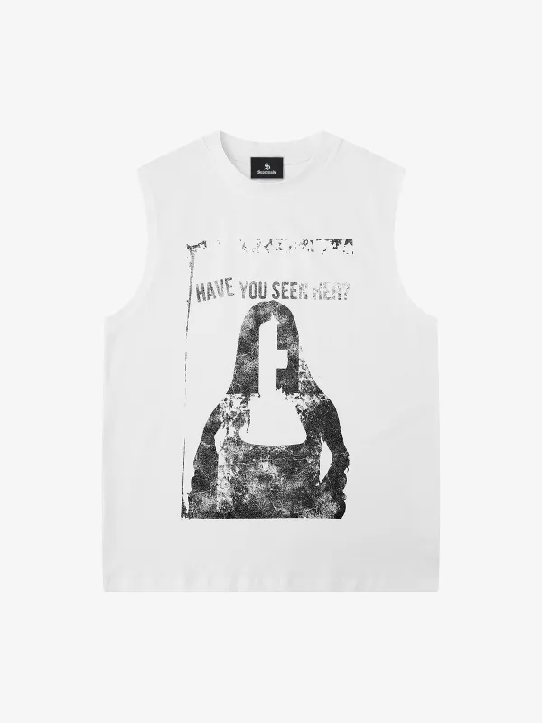 Dark Portrait Print Vest made by Thesupermade
