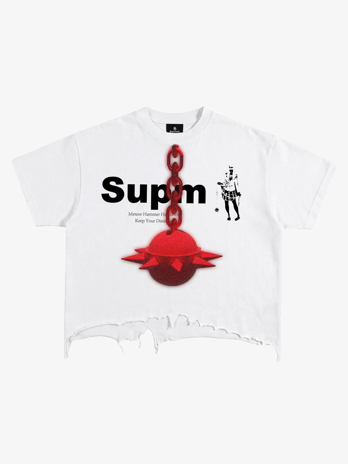 Brushed Distressed Meteor Hammer T-Shirt sold by Thesupermade product image thumbnail 3