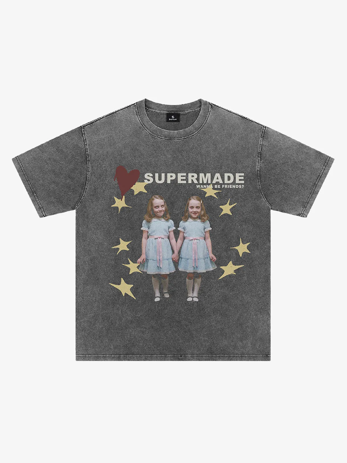 Washed Distressed Twin‑Graphic Tee sold by Thesupermade product image thumbnail 3