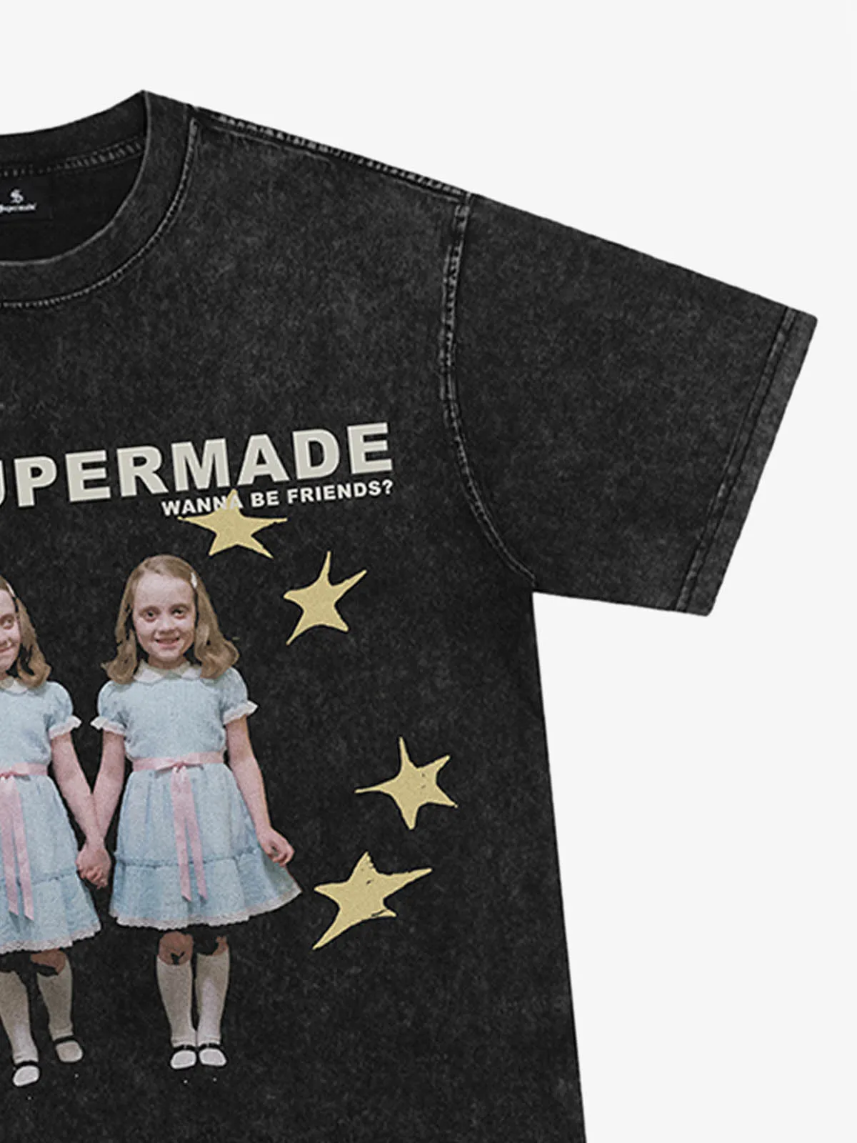 Washed Distressed Twin‑Graphic Tee sold by Thesupermade product image thumbnail 5