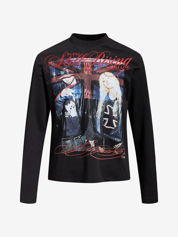 Union Jack Rock Band Graphic Long Sleeve Tee made by Thesupermade