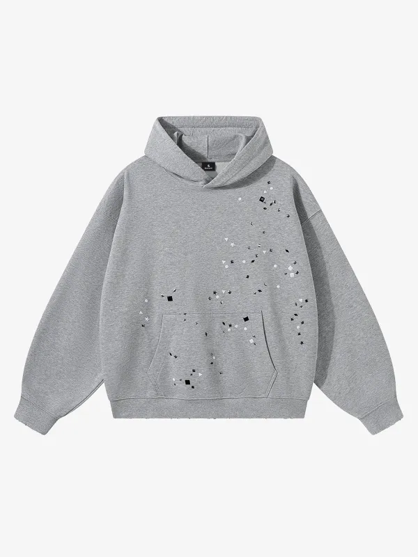 Metal Stud Detail Boxy Fit Hoodie made by Thesupermade