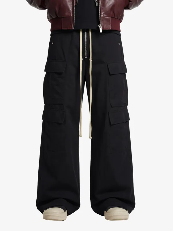 Woven Multi-Pocket Baggy Flared Pants - 2321 made by Thesupermade