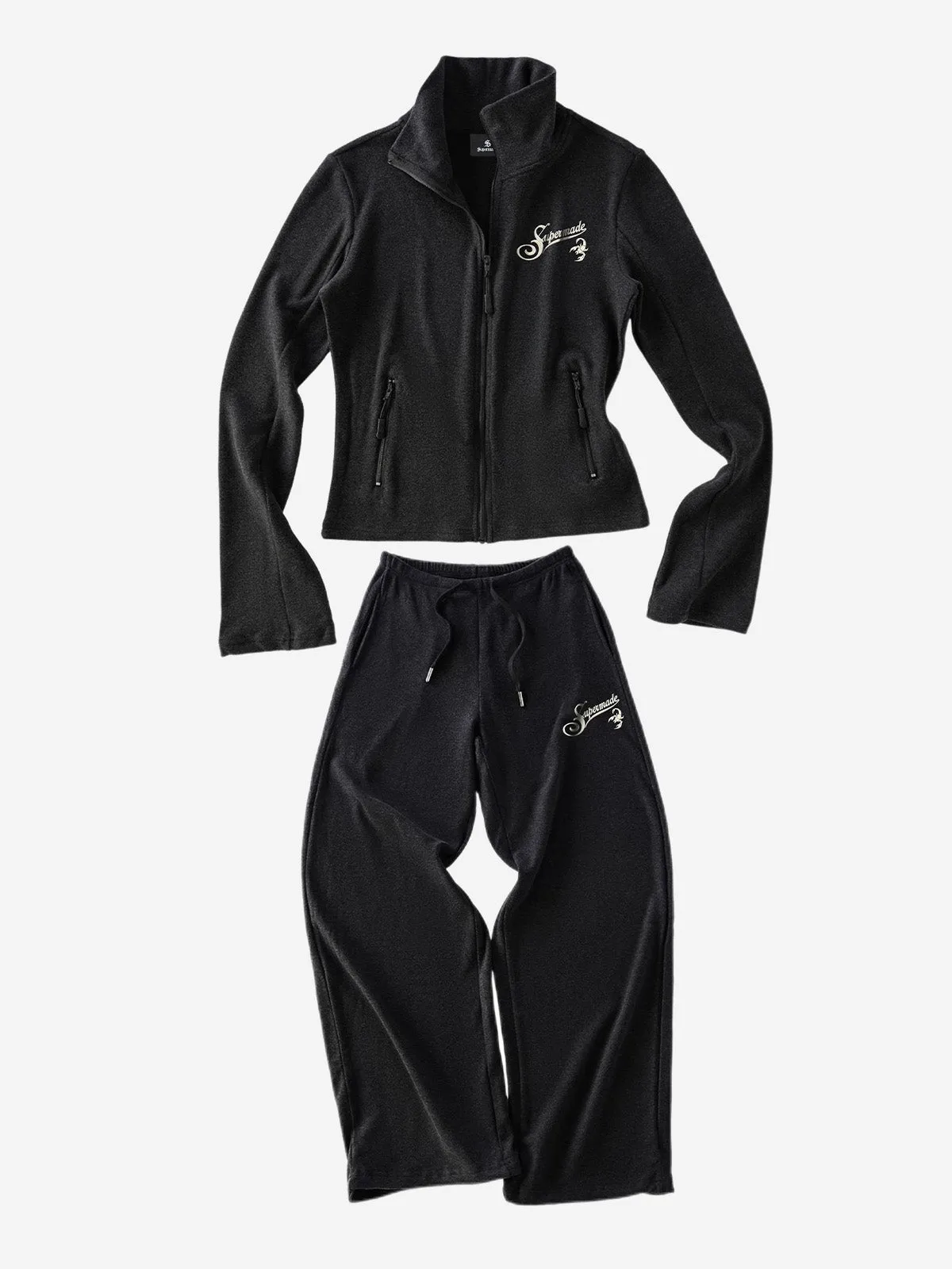 Logo Graphic Stand-Collar Slim-Fit Tracksuit sold by Thesupermade