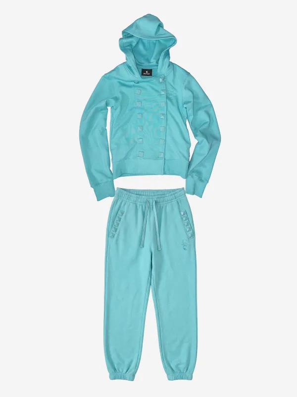 Pyramid-Button Hooded Drawstring-Cuff Tracksuit made by Thesupermade