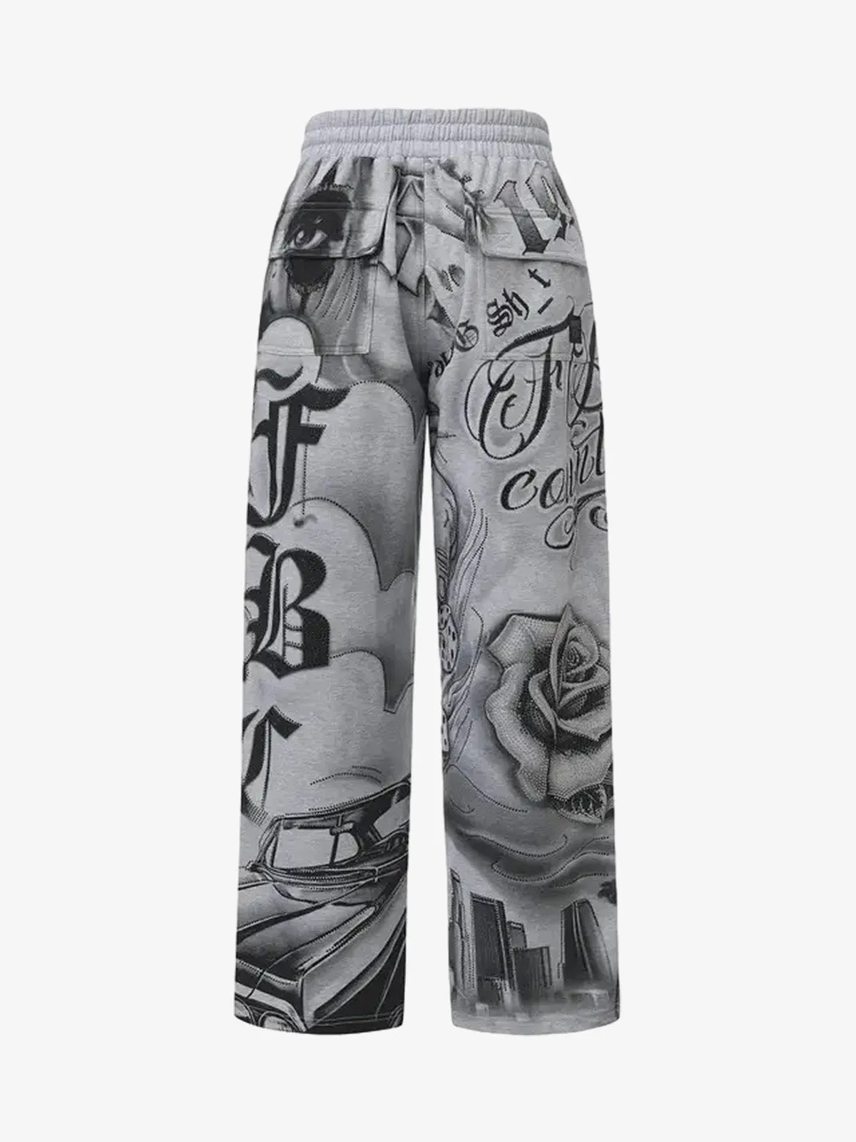 Rhinestone Letter Graphic Baggy Sweatants sold by Thesupermade product image thumbnail 2