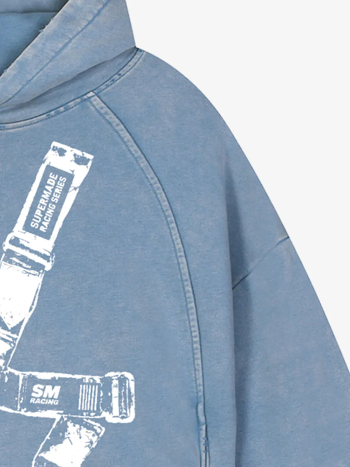 Racing Seatbelt Graphic Washed Distressed Hoodie sold by Thesupermade product image thumbnail 3