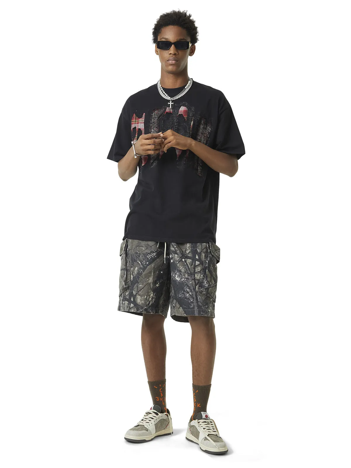 Thesupermade Street Contrast Color Embroidered T-shirt sold by Thesupermade product image thumbnail 2