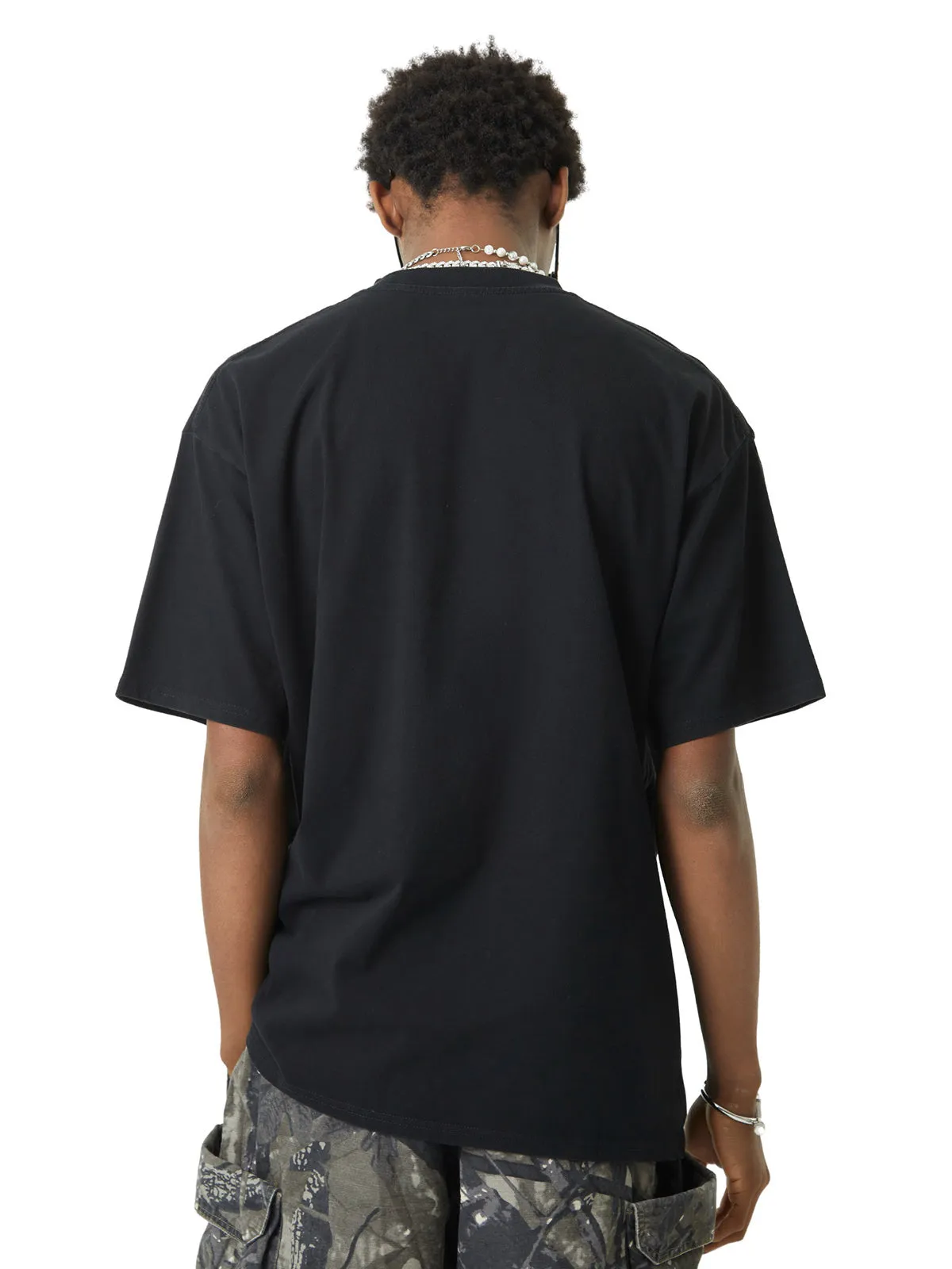 Thesupermade Street Contrast Color Embroidered T-shirt sold by Thesupermade product image thumbnail 3