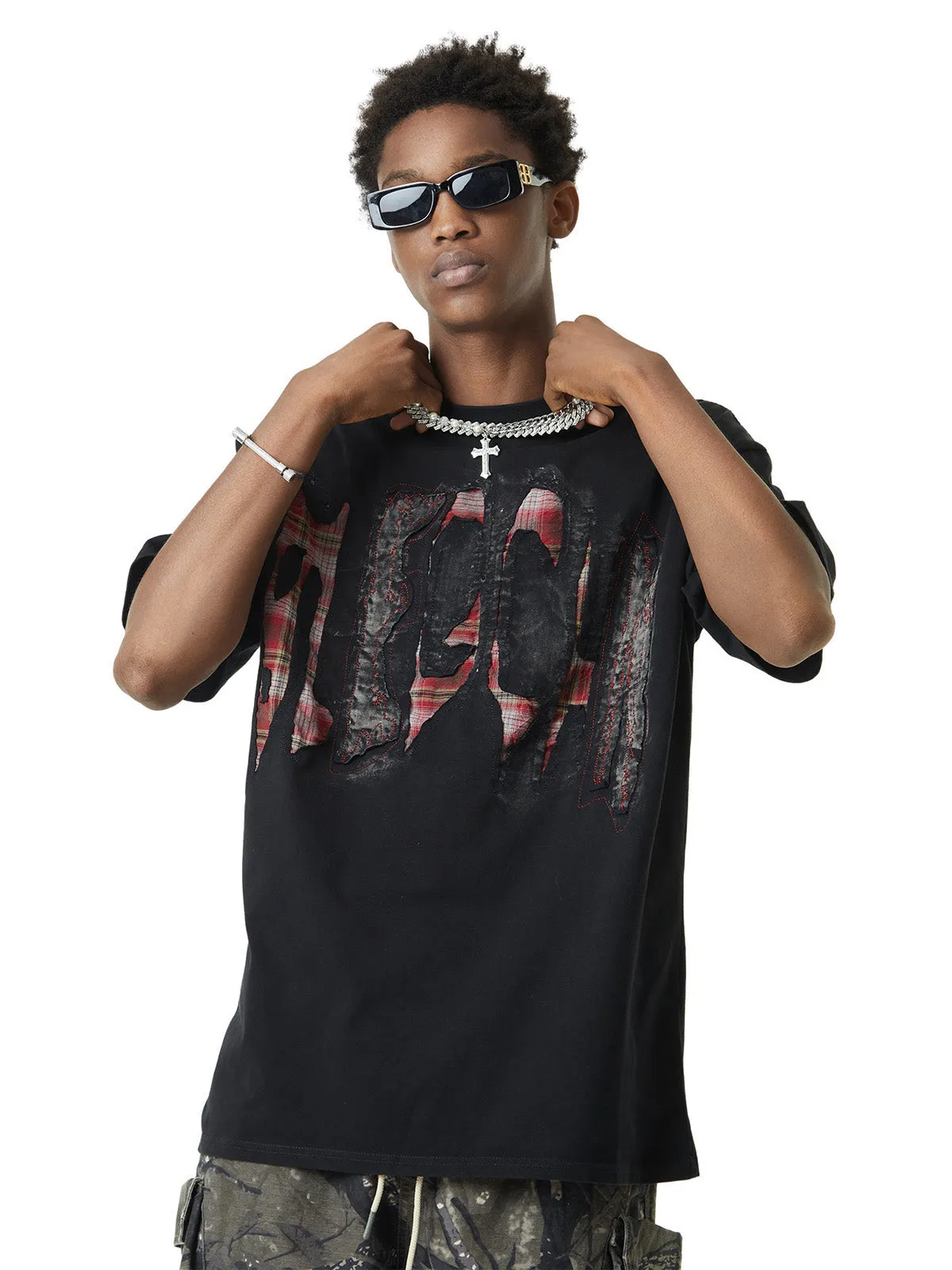 Thesupermade Street Contrast Color Embroidered T-shirt sold by Thesupermade