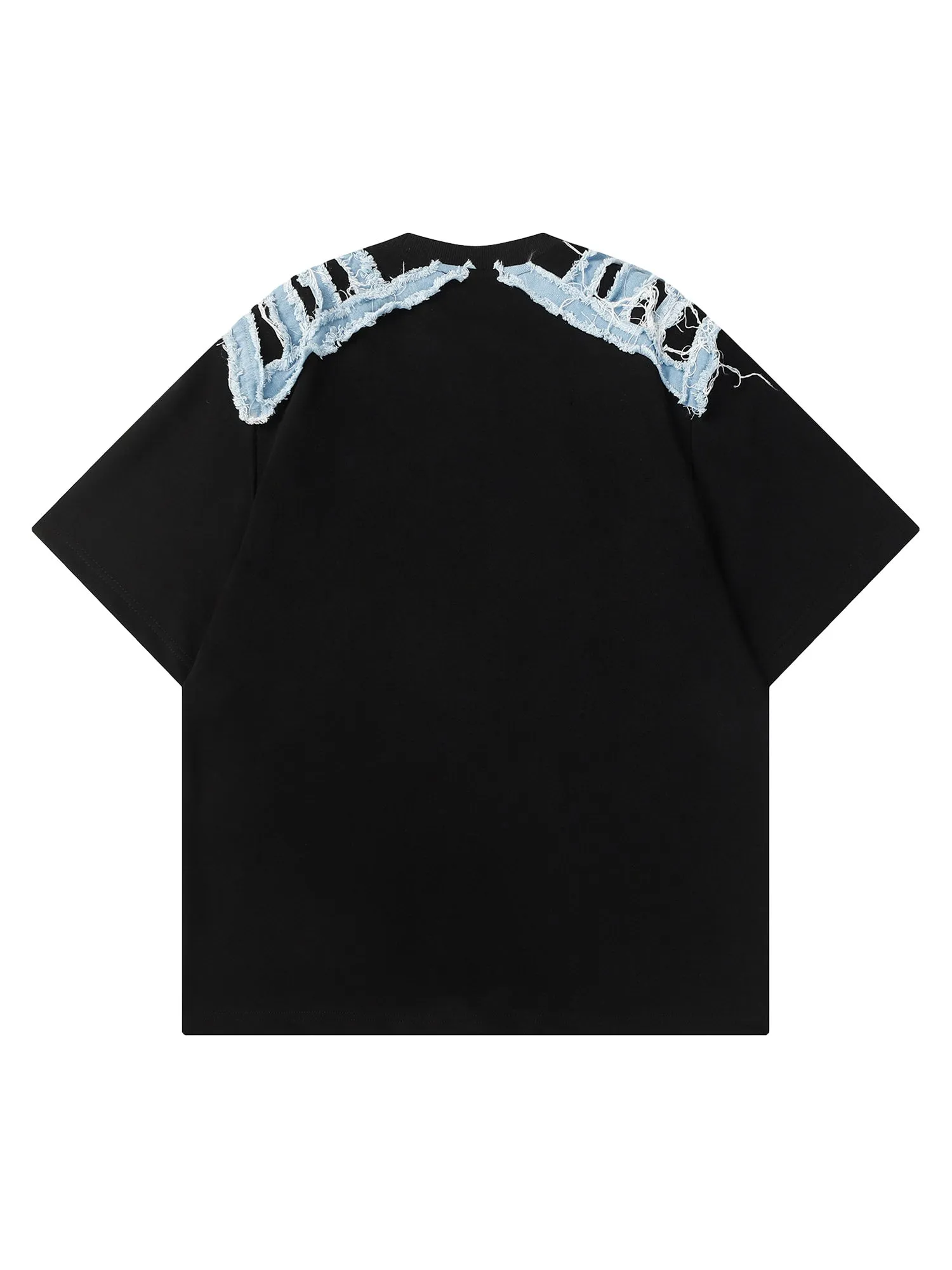 Thesupermade Niche Design Patchwork Short-sleeved T-shirt sold by Thesupermade product image thumbnail 4