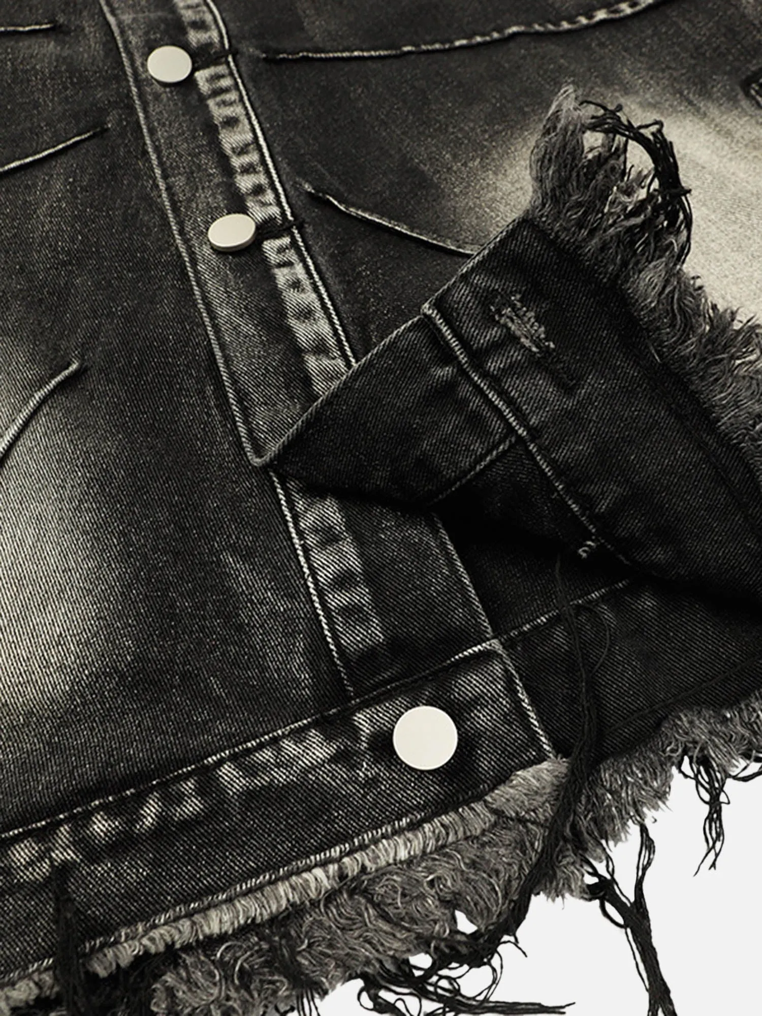 Thesupermade American Street Fashion Heavy Industry Washed Denim Jacket sold by Thesupermade product image thumbnail 3