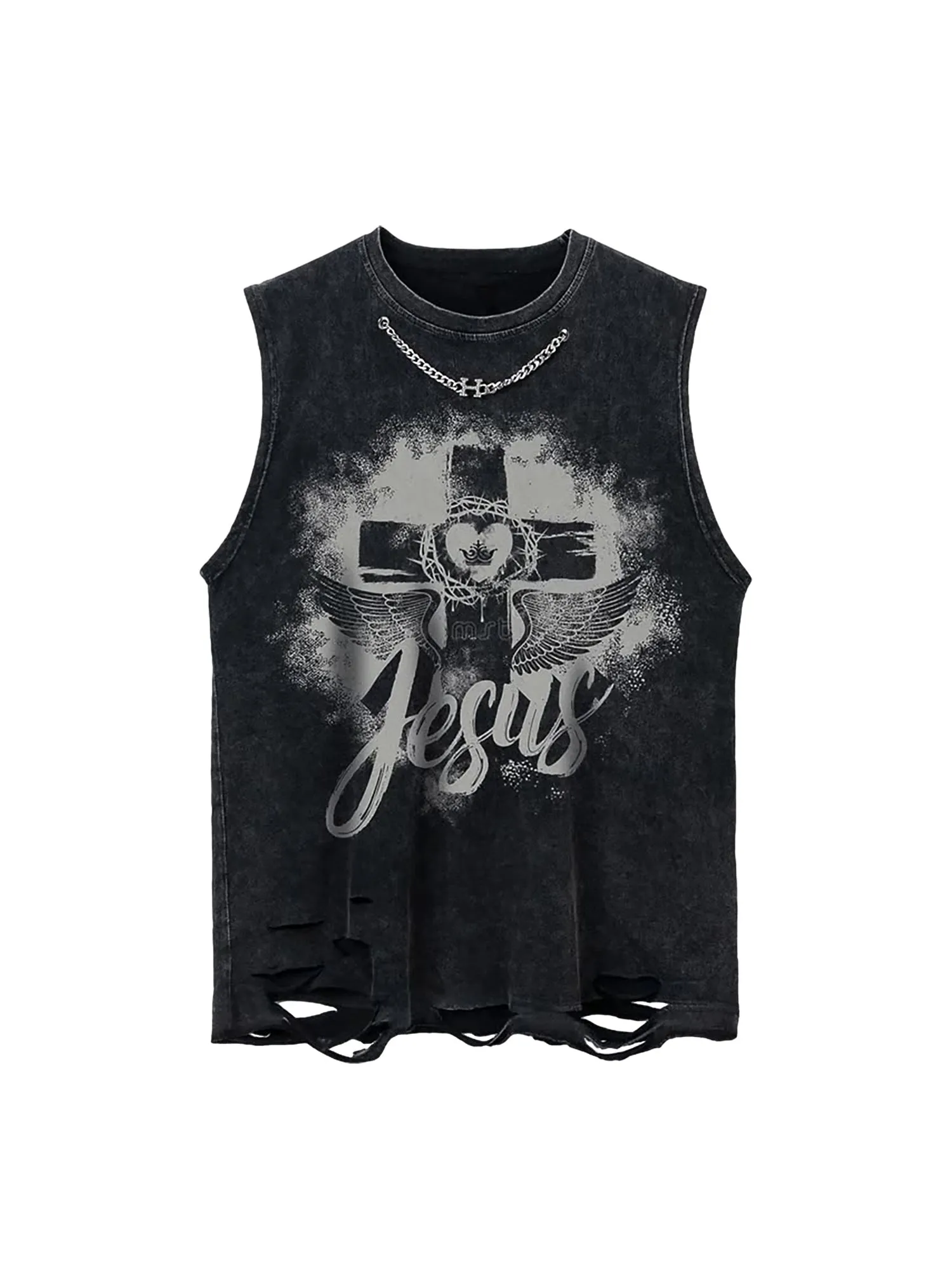 Thesupermade Love Cross Street Rap Sleeveless Vest sold by Thesupermade
