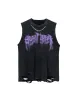 ThesupermadeVintage Metallic Phantom Letter Distressed Washed Vest - 2060 sold by Thesupermade