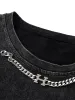 ThesupermadeVintage Metallic Phantom Letter Distressed Washed Vest - 2060 sold by Thesupermade