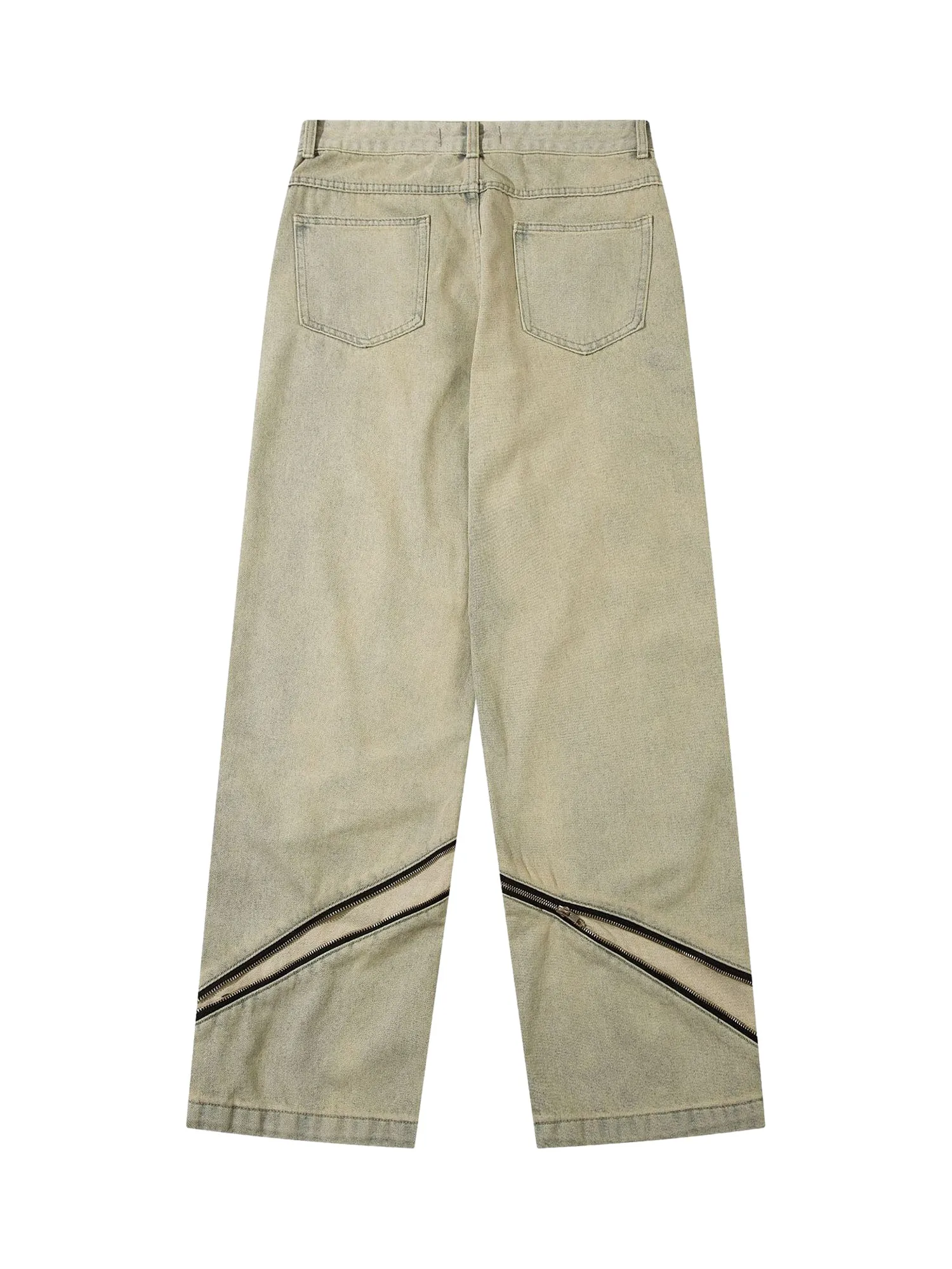 High Street Zipper Design Washed Jeans sold by Thesupermade product image thumbnail 3