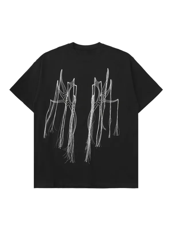 Thesupermade American Street Style Design Embroidered T-shirt sold by Thesupermade