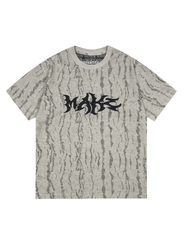 Thesupermade Wasteland Style Gothic Letter Embroidery T-shirt made by Thesupermade