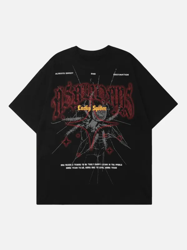 American Trendy Dark Spider Design Short-sleeved T-shirt sold by Thesupermade