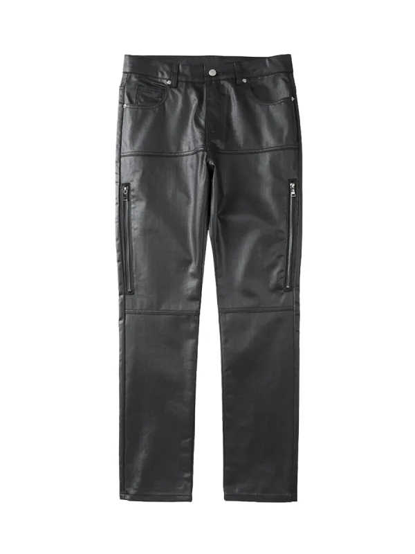 Thesupermade Retro Zipper Pocket Slim Straight Pants sold by Thesupermade