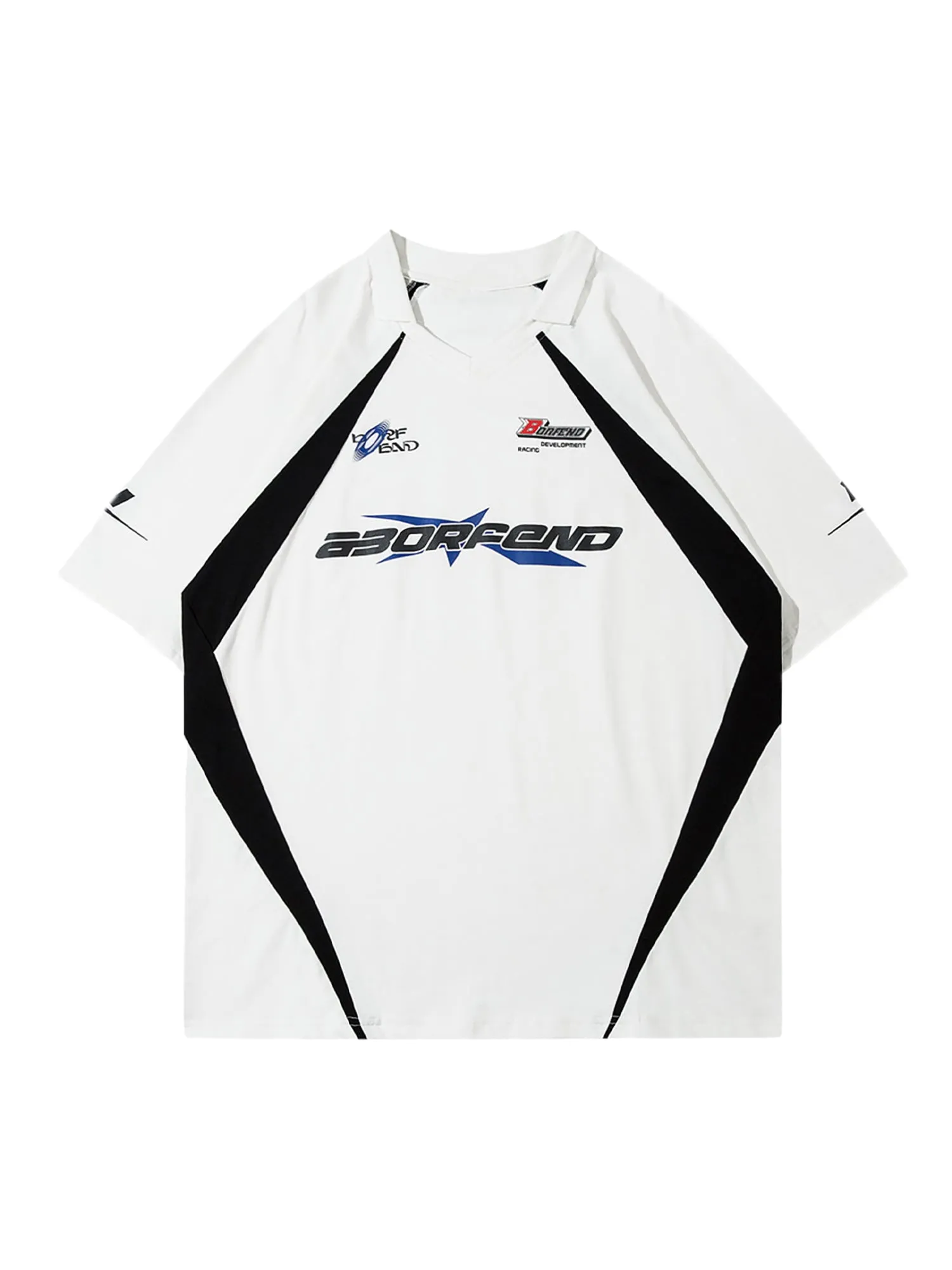 Thesupermade American Patchwork Vintage Lapel T-shirt sold by Thesupermade product image thumbnail 2