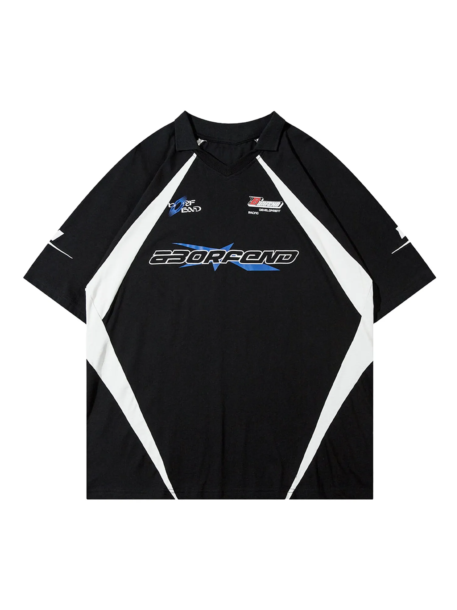 Thesupermade American Patchwork Vintage Lapel T-shirt sold by Thesupermade