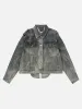 Thesupermade American Street Fashion Heavy Industry Washed Denim Jacket sold by Thesupermade