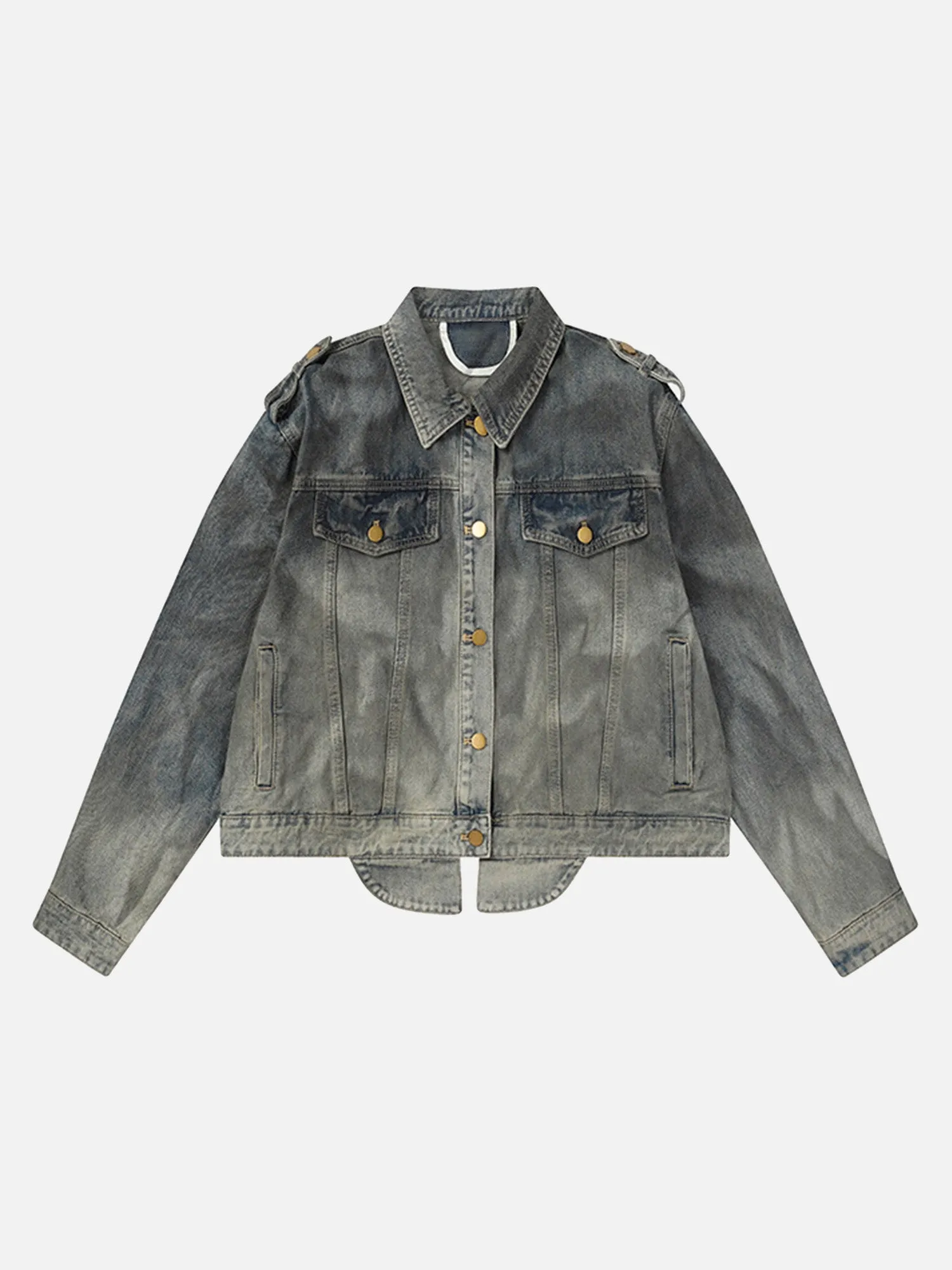 Thesupermade American Street Fashion Heavy Industry Washed Denim Jacket sold by Thesupermade
