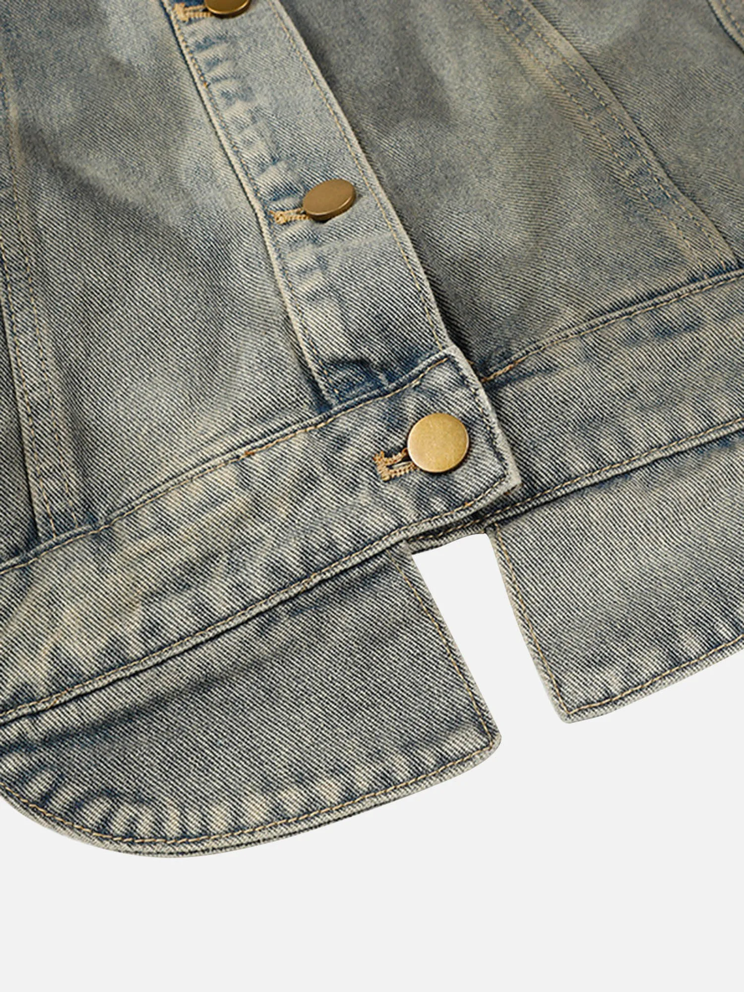 Thesupermade American Street Fashion Heavy Industry Washed Denim Jacket sold by Thesupermade product image thumbnail 5