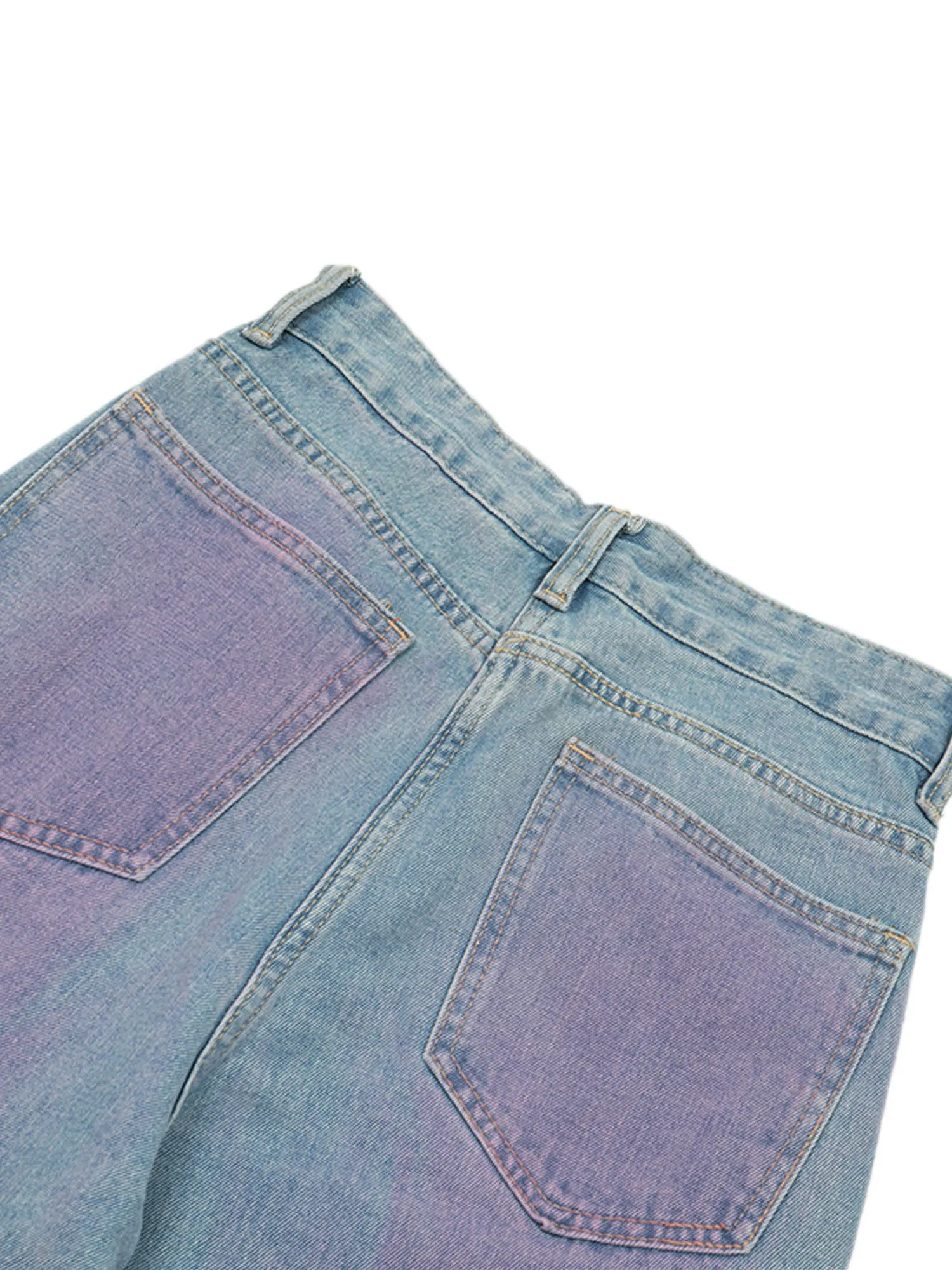 Thesupermade American Retro Spray-painted Star Embroidered Jeans sold by Thesupermade product image thumbnail 3