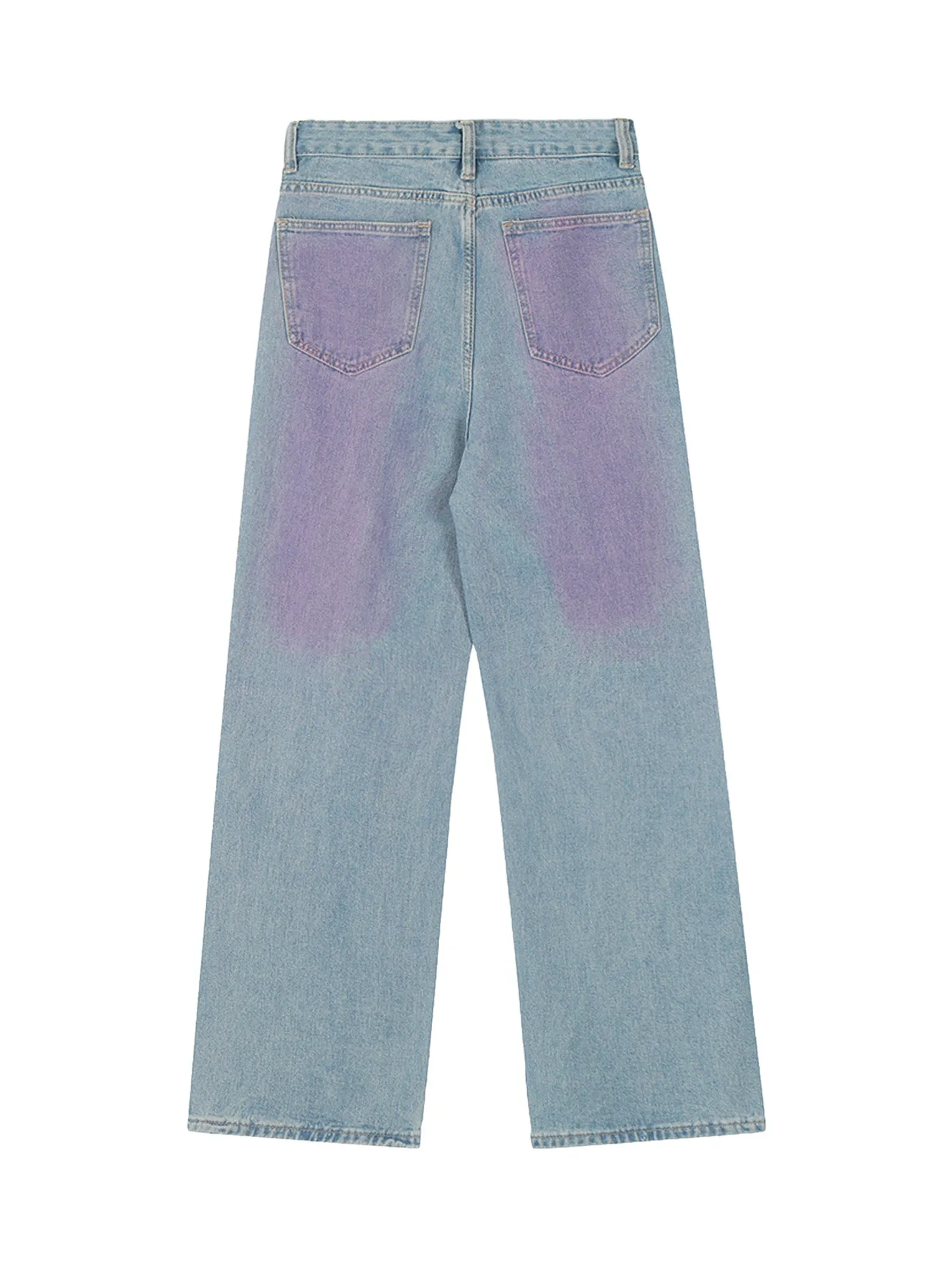 Thesupermade American Retro Spray-painted Star Embroidered Jeans sold by Thesupermade