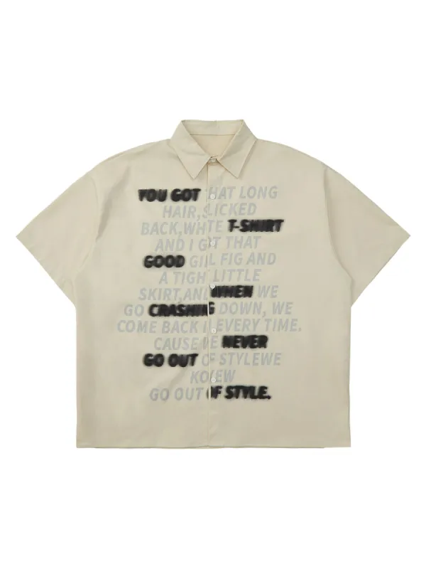 Thesupermade Street Letter Print Short Sleeve Shirt sold by Thesupermade