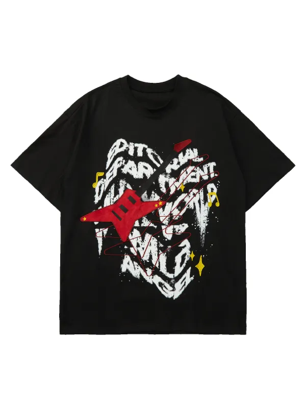 Thesupermade High Street Embroidered Letters Creative Printed T-shirt sold by Thesupermade