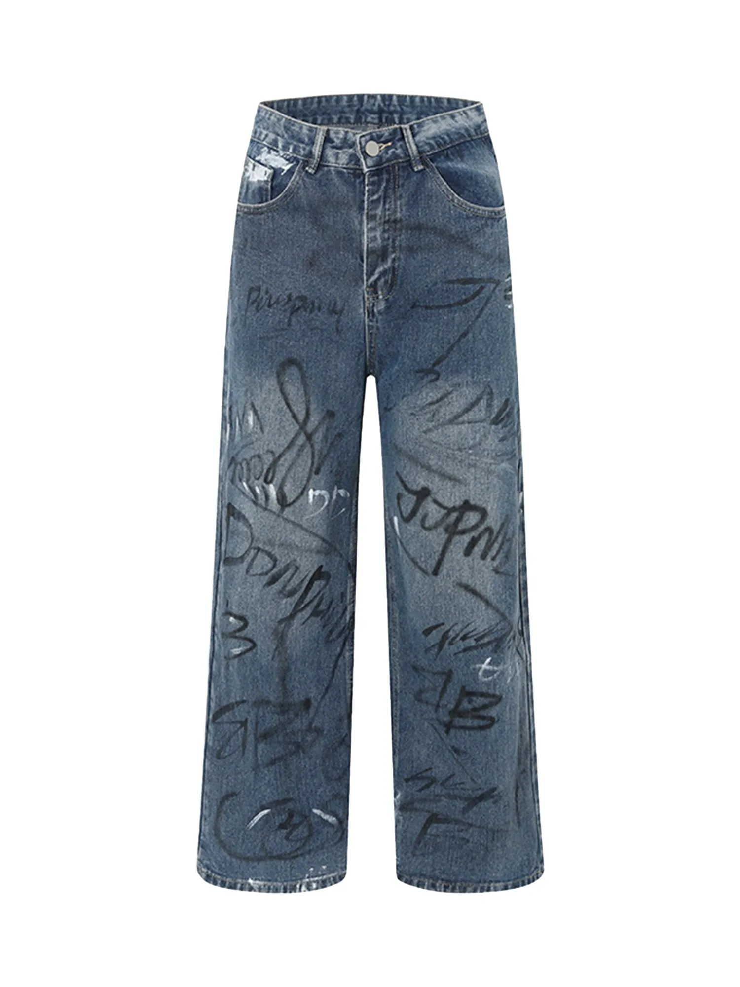 Fun Graffiti Washed Jeans sold by Thesupermade
