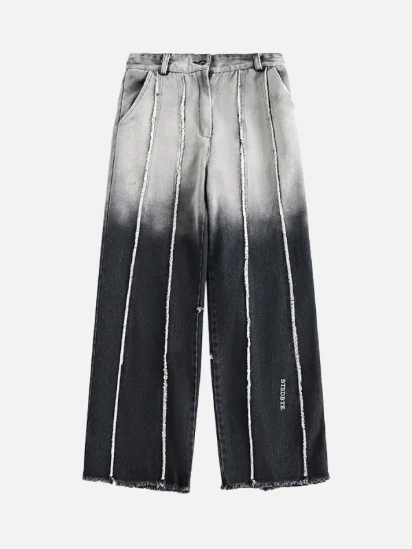 Thesupermade High Street Hip Hop Washed Gradient Jeans sold by Thesupermade