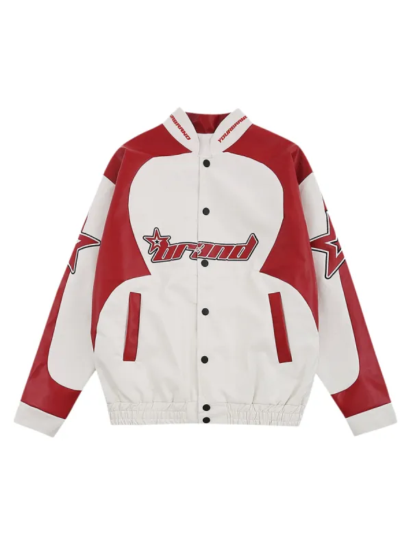 Thesupermade American Vintage Colorblock Leather Jacket - 1728 sold by Thesupermade