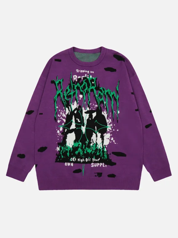 Thesupermade Dark Crew Neck Sweater sold by Thesupermade