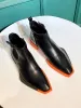 Shaped Square Toe Cowhide Elastic Chelsea Boots sold by Thesupermade