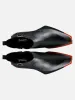 Shaped Square Toe Cowhide Elastic Chelsea Boots sold by Thesupermade