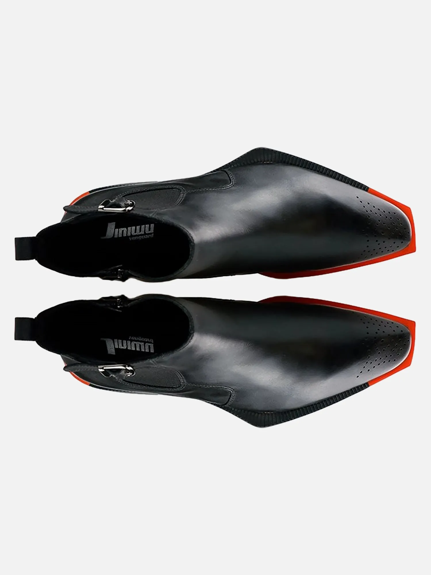 Shaped Square Toe Cowhide Elastic Chelsea Boots sold by Thesupermade product image thumbnail 3