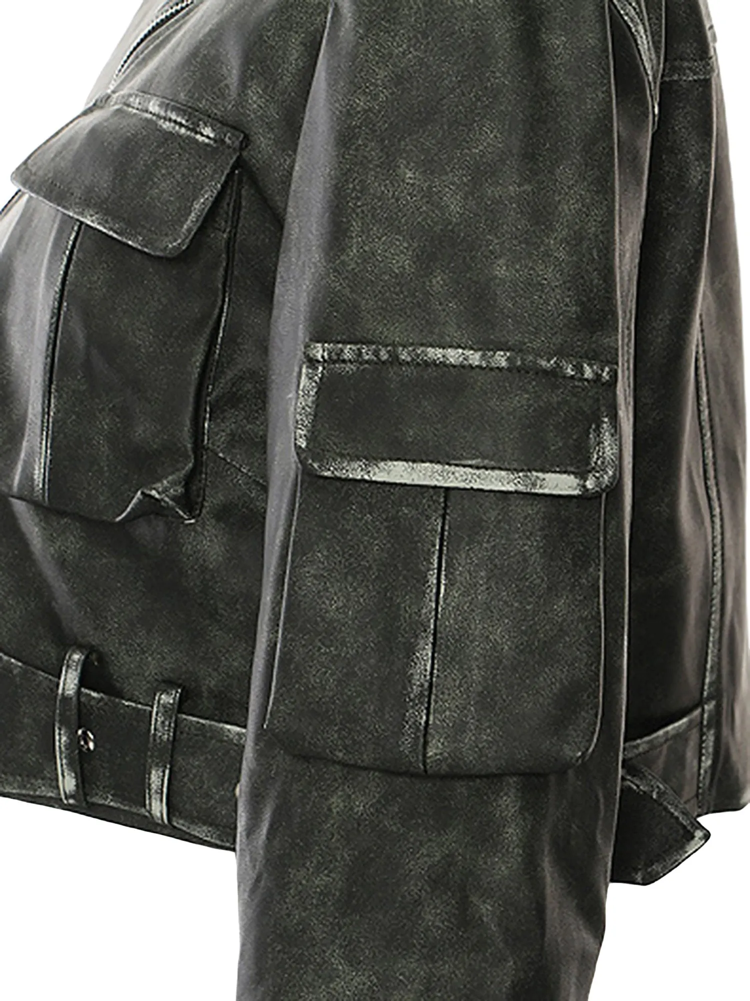 Thesupermade Personalized Irregular Cut Polished Leather Jacket - 2008 sold by Thesupermade product image thumbnail 4