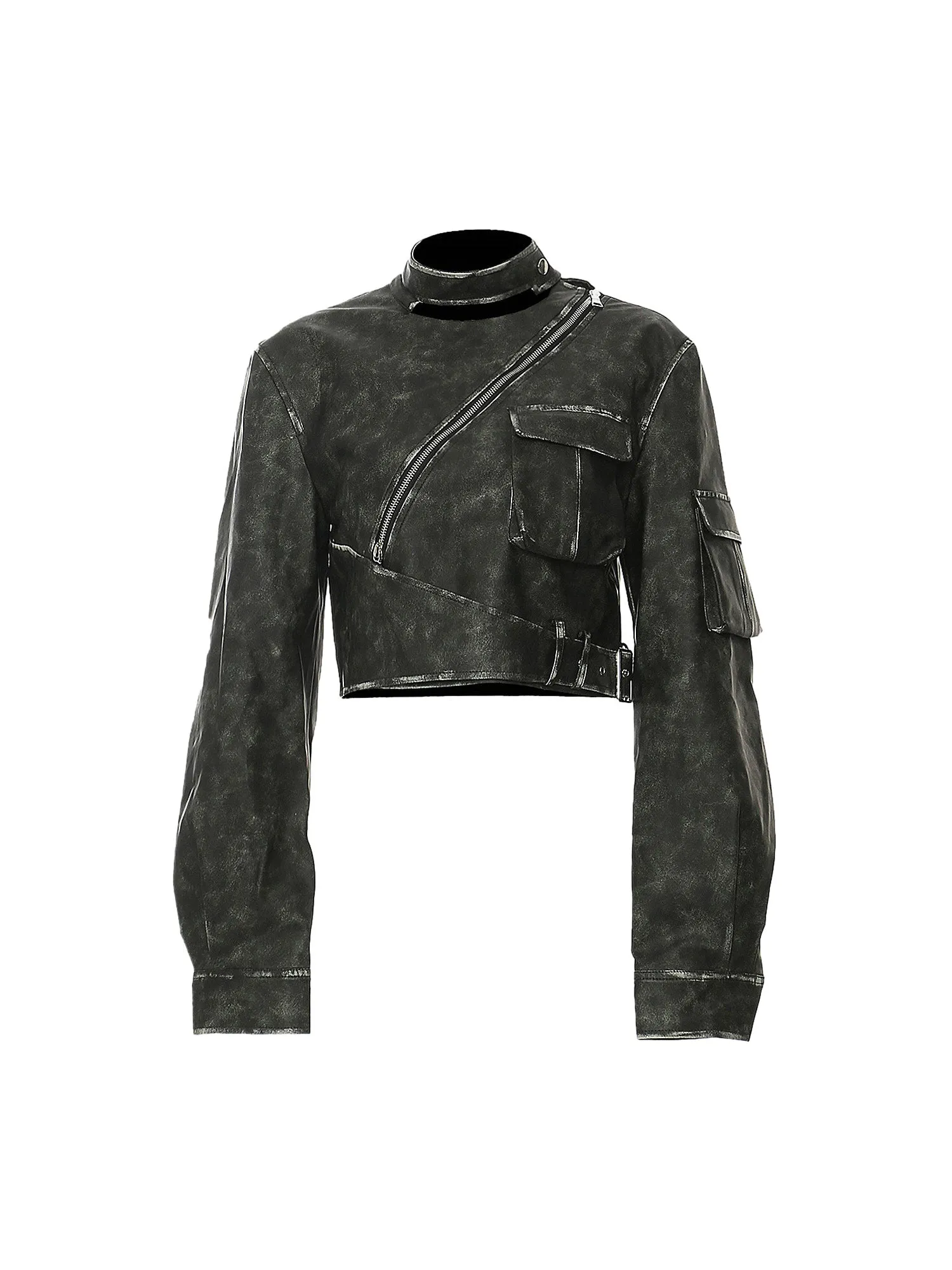 Thesupermade Personalized Irregular Cut Polished Leather Jacket - 2008 sold by Thesupermade