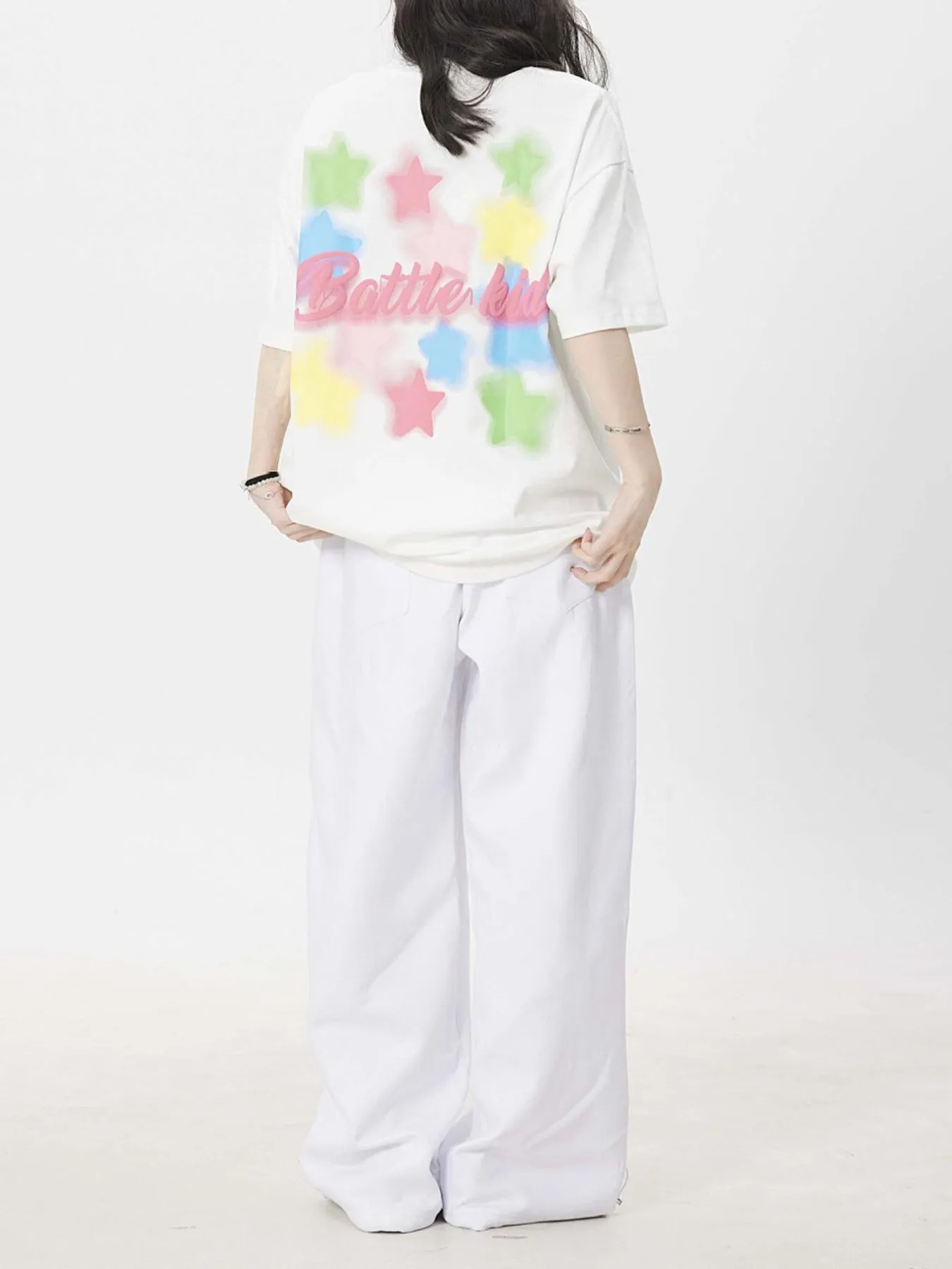 Thesupermade Star Letter Foam Print T-shirt - 1781 sold by Thesupermade product image thumbnail 3