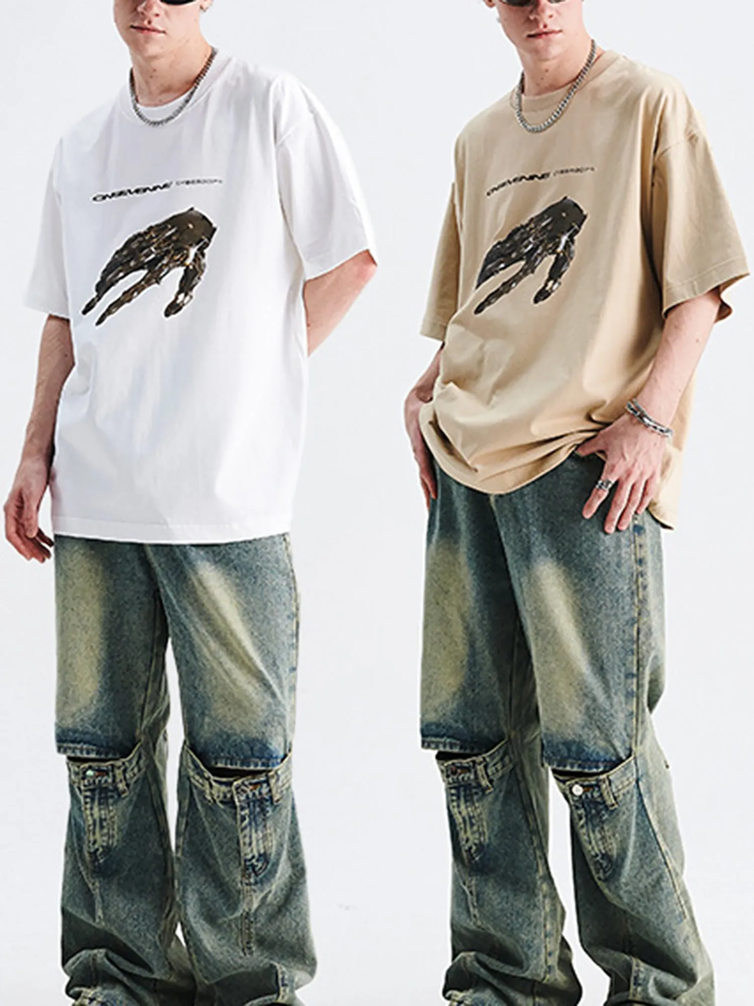 Functional Printed Design Loose Oversize T-shirt sold by Thesupermade product image thumbnail 5