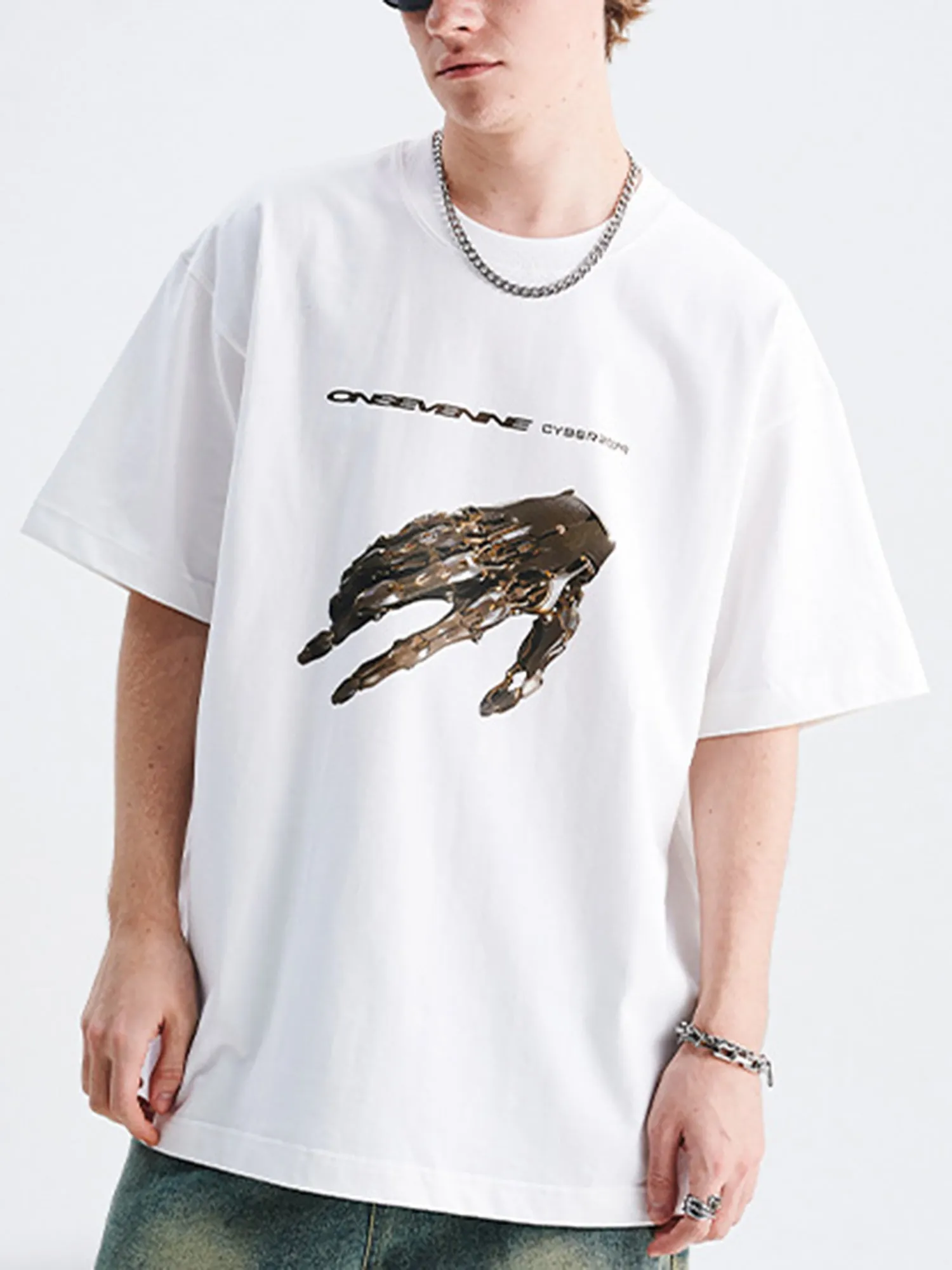 Functional Printed Design Loose Oversize T-shirt sold by Thesupermade product image thumbnail 3