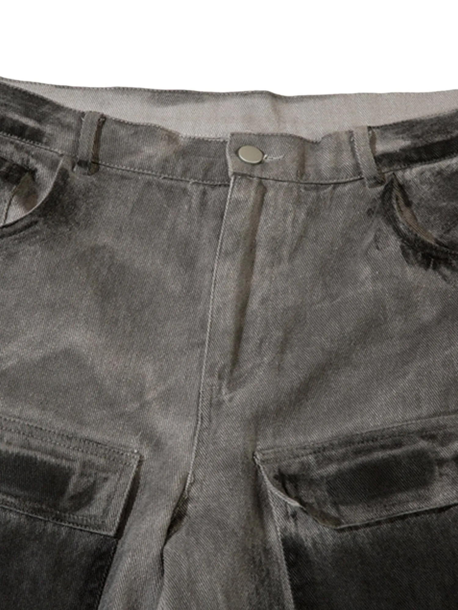 Heavy-duty Spray-painted Distressed Denim Overalls - 2106 sold by Thesupermade product image thumbnail 5