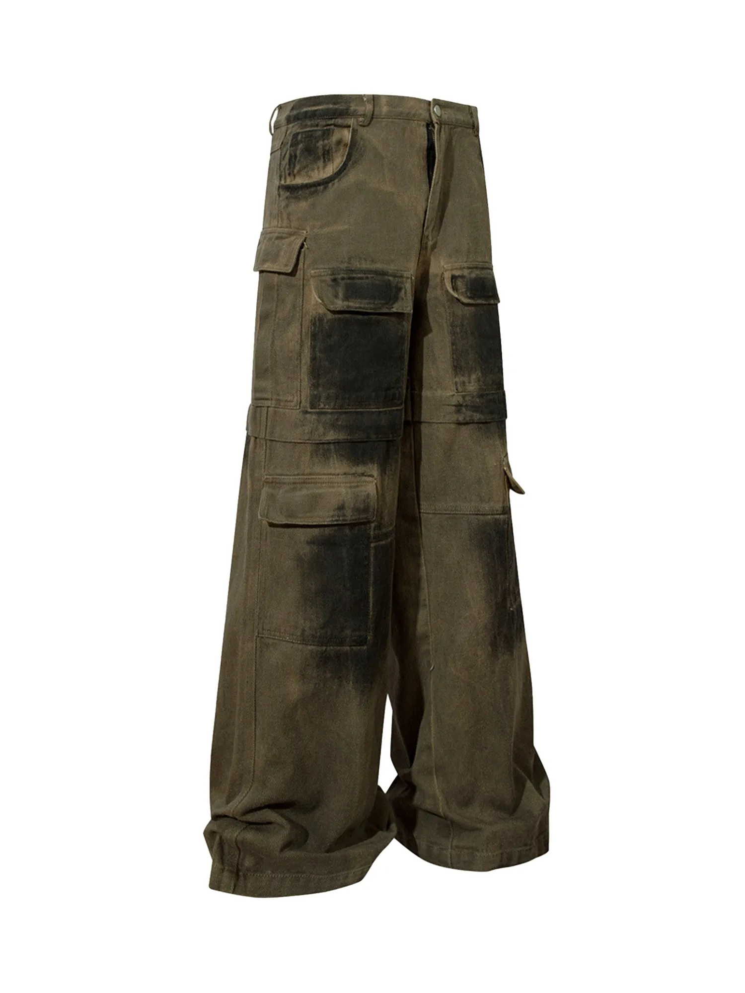 Heavy-duty Spray-painted Distressed Denim Overalls - 2106 sold by Thesupermade product image thumbnail 2